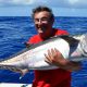 Pascal, pêcheur heureux avec son thon à dents de chien - Rod Fishing Club - Ile Rodrigues - Maurice - Océan Indien