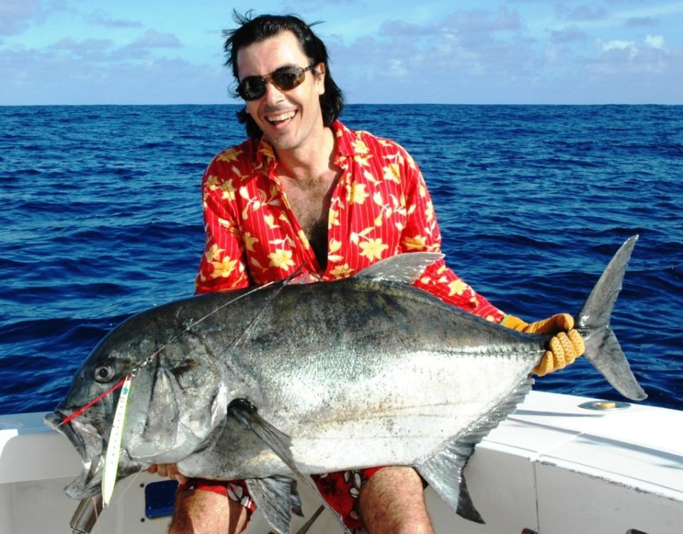 Pedro and his big GT on jigging - Rod Fishing Club - Rodrigues Island - Mauritius - Indian Ocean