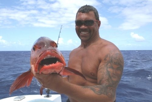 Red snapper on baiting - Rod Fishing Club - Rodrigues Island - Mauritius - Indian Ocean