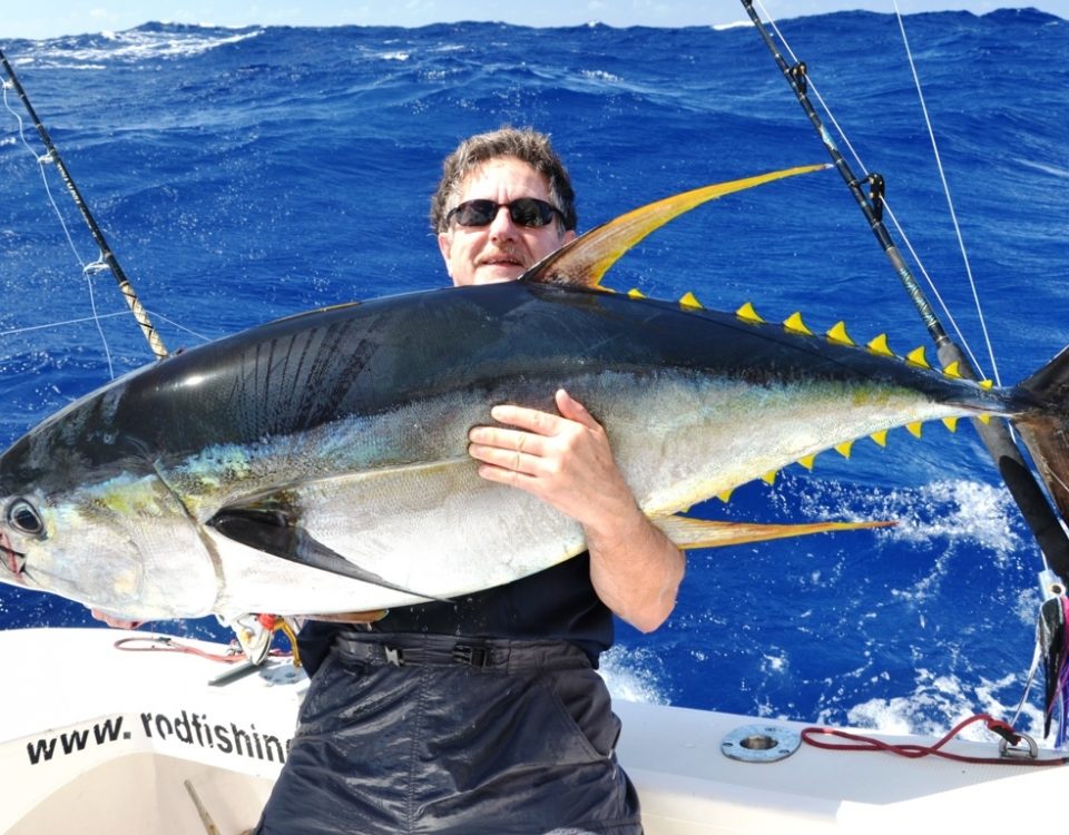Thon jaune 50 kg en heavy spinning - Rod Fishing Club - Ile Rodrigues - Maurice - Océan Indien
