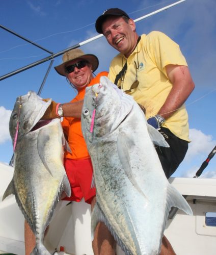 Trevallies on jigging for Alex and Bruno - Rod Fishing Club - Rodrigues Island - Mauritius - Indian Ocean