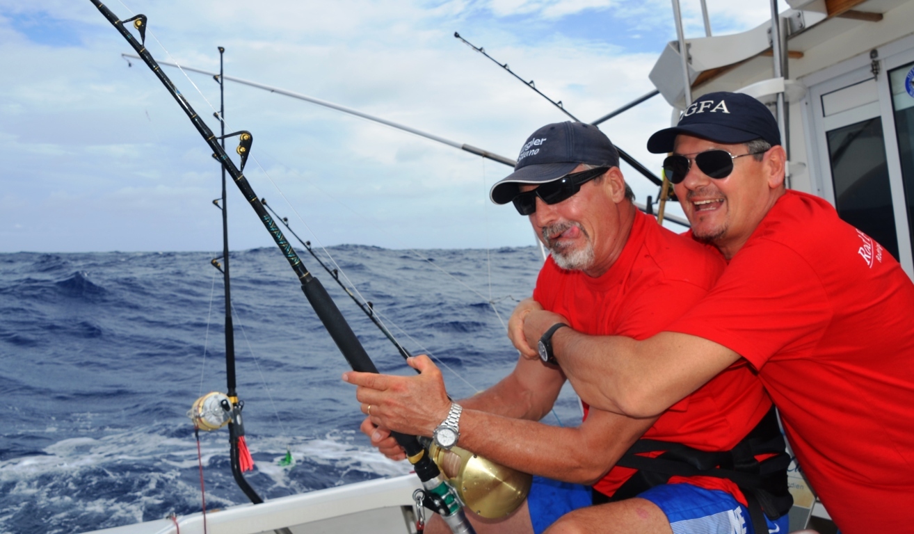Viva Italia on the fighting chair - Rod Fishing Club - Rodrigues Island -  Mauritius - Indian Ocean - Rod Fishing club