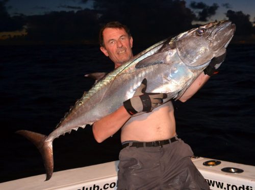 27kg dogtooth tuna caught with a livebait by Philippe - Rod Fishing Club - Rodrigues Island - Mauritius - Indian Ocean