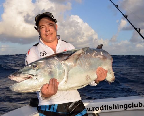 50kg doggy cut by sharks on livebaiting - Rod Fishing Club - Rodrigues Island - Mauritius - Indian Ocean