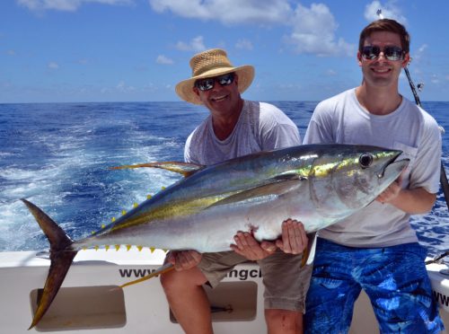 Thon jaune de plus de 50kg en pêche a la traîne - www.rodfishingclub.com - Maurice - Océan Indien