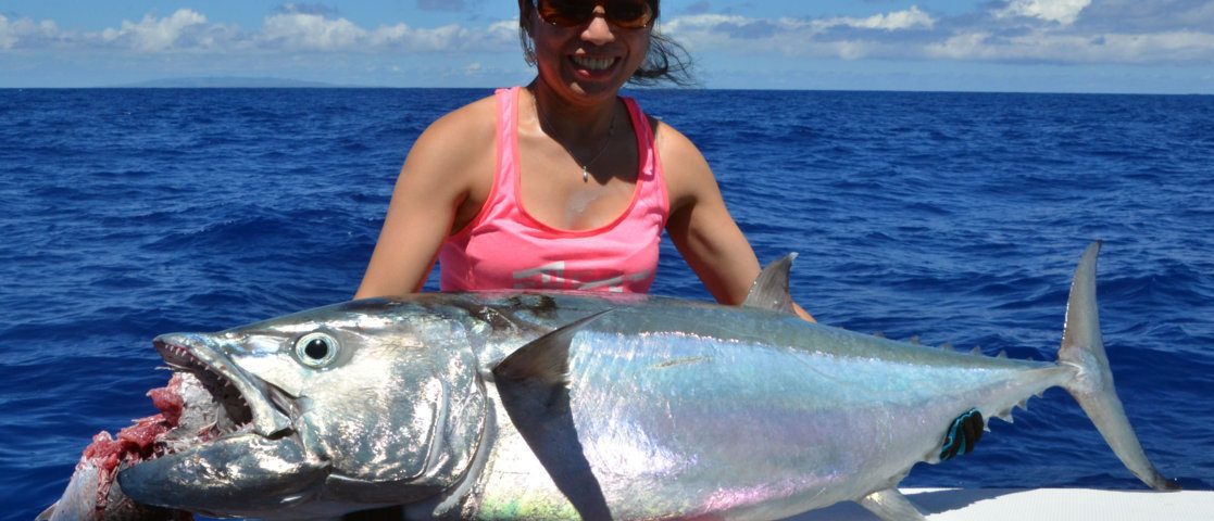 Thon à dents de chien de 40kg pris en pêche a l'appât - www.rodfishingclub.com - Ile Rodrigues - Maurice - Océan Indien