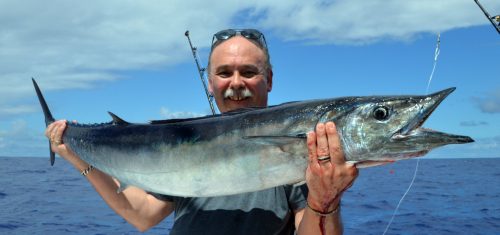 Wahoo on trolling by Jean Marie - www.rodfishingclub.com - Rodrigues Island - Mauritius - Indian Ocean