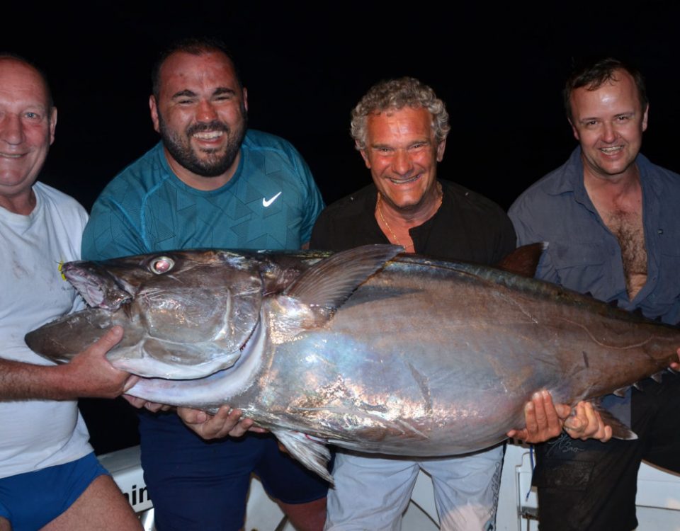 Thon dents de chien de 68kg pris en pêche a l'appât - www.rodfishingclub.com - Ile Rodrigues - Maurice - Océan Indien