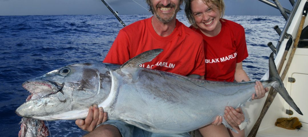 Doggy of 45kg caught with a live bonito by Eric - www.rodfishingclub.com - Rodrigues Island - Mauritius - Indian Ocean