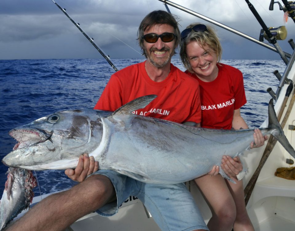 Doggy of 45kg caught with a live bonito by Eric - www.rodfishingclub.com - Rodrigues Island - Mauritius - Indian Ocean