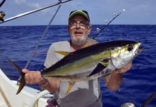 Thon jaune pris en pêche a la traîne par Maurice - www.rodfishingclub.com - Ile Rodrigues - Maurice - Océan Indien