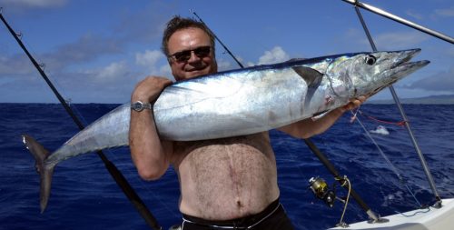 25kg wahoo caught on trolling by Pierre - www.rodfishingclub.com - Rodrigues Island - Mauritius - Indian Ocean