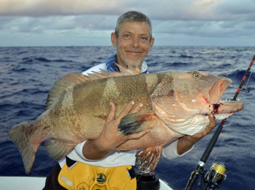 Big red corail trout caught on baiting by Denis - www.rodfishingclub.com - Rodrigues Island - Mauritius - Indian Ocean