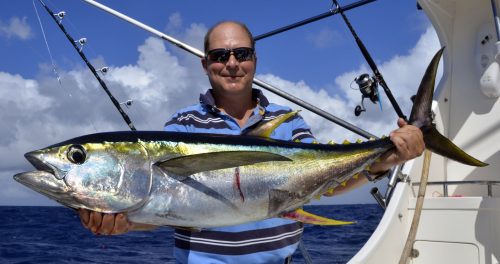 Thon jaune en pêche a la traîne par Paul - www.rodfishingclub.com - Ile Rodrigues - Maurice - Océan Indien