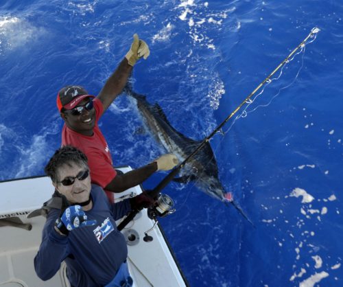 Voilier pris en pêche a la traîne en heavy spinning - www.rodfishingclub.com - Ile Rodrigues - Maurice - Océan Indien