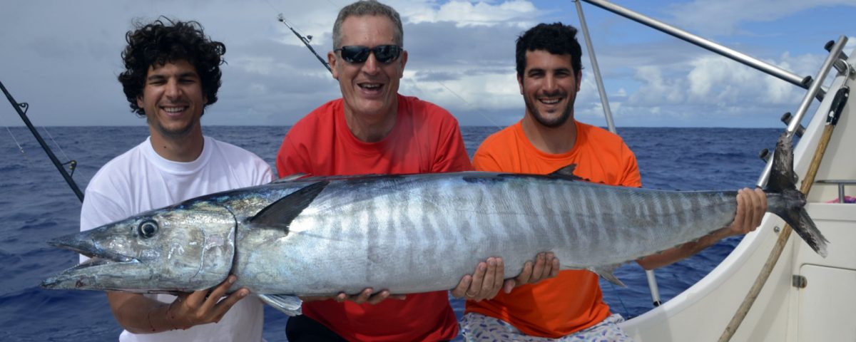 Wahoo de 37.5kg par Patrick en pêche a la traîne - www.rodfishingclub.com - Ile Rodrigues - Maurice - Océan Indien