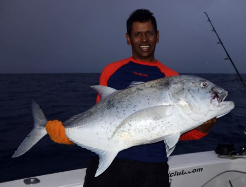 Carangue ignobilis par Gianni en pêche au jig - www.rodfishingclub.com - Rodrigues - Maurice - Océan Indien