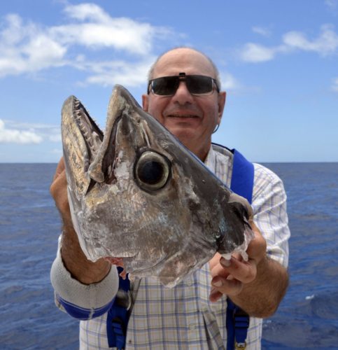 Tête de thon dents de chien coupé par un requin - www.rodfishingclub.com - Rodrigues - Maurice - Océan Indien