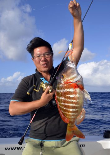 Dame berri ou Lethrinus mahsena en slow jigging - www.rodfishingclub.com - Rodrigues - Maurice - Océan Indien