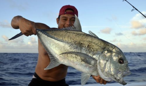 GT released on jigging by Alex - www.rodfishingclub.com - Rodrigues Island - Mauritius - Indian Ocean