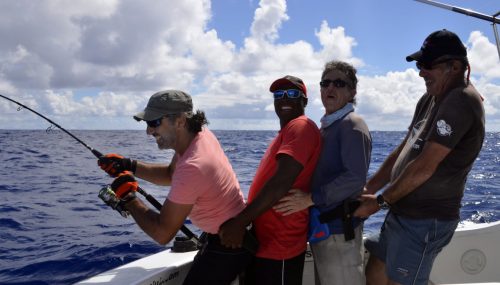 Laughing fight aboard Black Marlin - www.rodfishingclub.com - Rodrigues - Mauritius - Indian Ocean