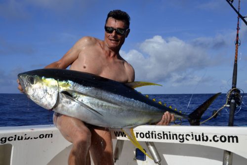 Nice yellowfin tuna on trolling for Chris - www.rodfishingclub.com - Rodrigues Island - Mauritius - Indian Ocean