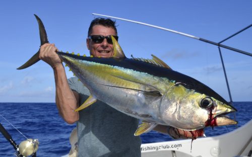 Thon jaune en pêche a la traîne par Chris - www.rodfishingclub.com - Rodrigues - Maurice - Océan Indien