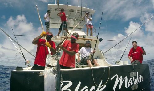 Boarding a nice doggy on livebaiting - www.rodfishingclub.com - Rodrigues - Mauritius - Indian Ocean