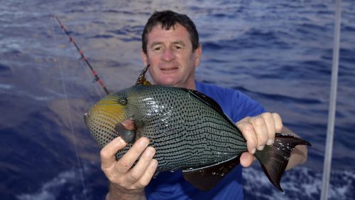 Baliste en pêche a l'appât - www.rodfishingclub.com - Rodrigues - Maurice - Océan Indien