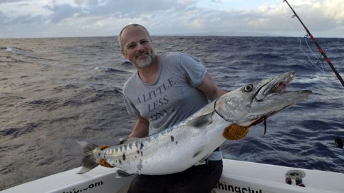 Big barracuda on baiting - www.rodfishingclub.com - Rodrigues - Mauritius - Indian Ocean