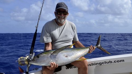 Yellowfin tuna on trolling by Pascal - www.rodfishingclub.com - Rodrigues - Mauritius - Indian Ocean