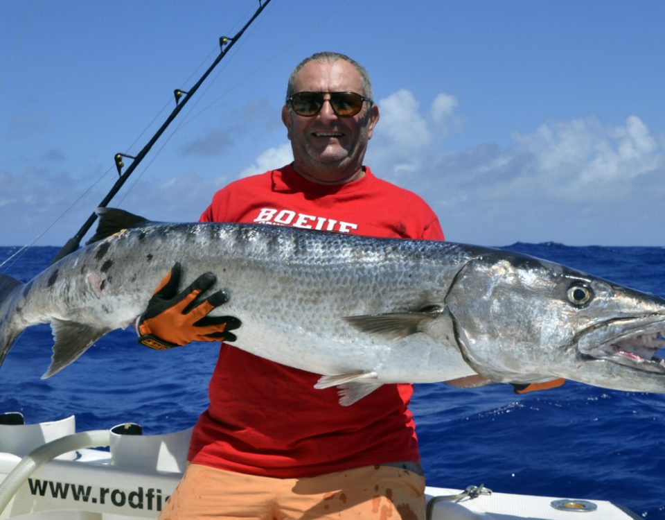 28.7kg barracuda en peche au vif par Philippe - www.rodfishingclub.com - Rodrigues - Maurice - Ocean Indien