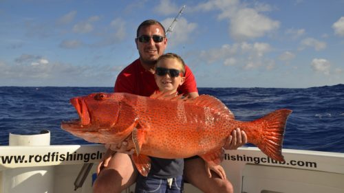 Red corail trout caught on baiting - www.rodfishingclub.com - Rodrigues - Mauritius - Indian Ocean