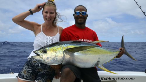 Thon jaune en peche a la traine par Jeni - www.rodfishingclub.com - Rodrigues - Maurice - Océan Indien