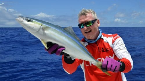 Rainbow runner on jigging by Laurent - www.rodfishingclub.com - Rodrigues - Mauritius - Indian Ocean