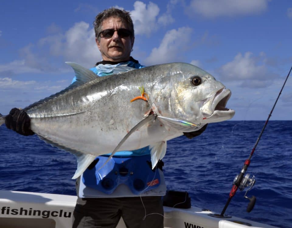 Carangue ignobilis de 20kg en slow jigging - www.rodfishingclub.com - Rodrigues - Maurice - Océan Indien