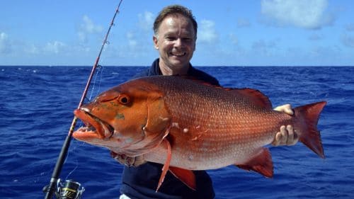 Carpe rouge en pêche a l'appât par Jean Marc - www.rodfishingclub.com - Rodrigues - Maurice - Océan Indien