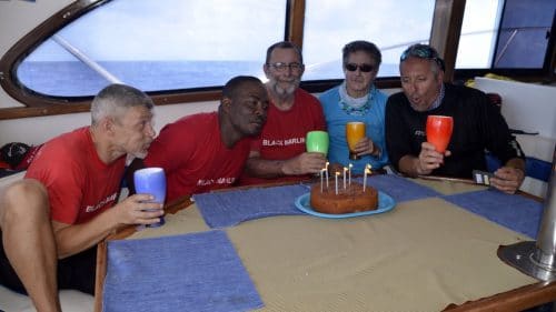 Happy birthday on Black Marlin boat - www.rodfishingclub.com - Rodrigues - Mauritius - Indian Ocean