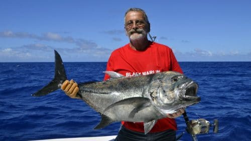 Carangue ignobilis en peche a l appat par JC - www.rodfishingclub.com - Rodrigues - Maurice - Océan Indien