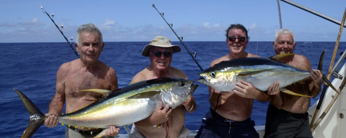 Nice yellowfin tunas on trolling - www.rodfishingclub.com - Rodrigues - Mauritius - Indian Ocean