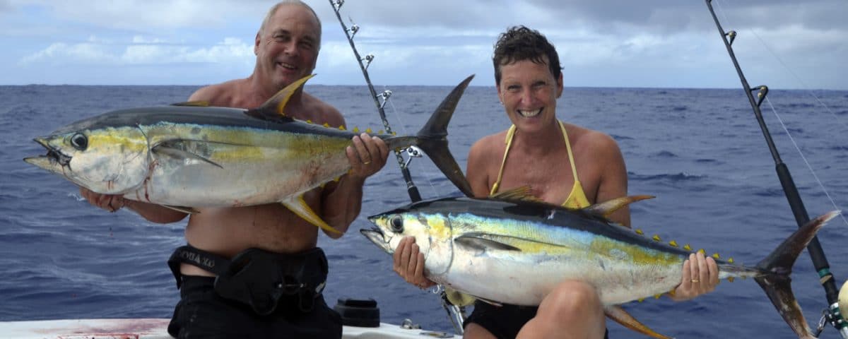 Good yellowfin tunas on trolling - www.rodfishingclub.com - Rodrigues - Mauritius - Indian Ocean