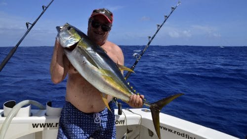 Thon jaune en peche a la traine par Edouard - www.rodfishingclub.com - Rodrigues - Maurice - Océan Indien