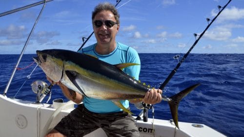 Thon jaune en peche a la traine par Pat - www.rodfishingclub.com - Rodrigues - Maurice - Océan Indien