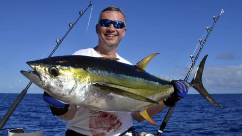 Yellowfin tuna on trolling by Gilles - www.rodfishingclub.com - Rodrigues - Mauritius - Indian Ocean