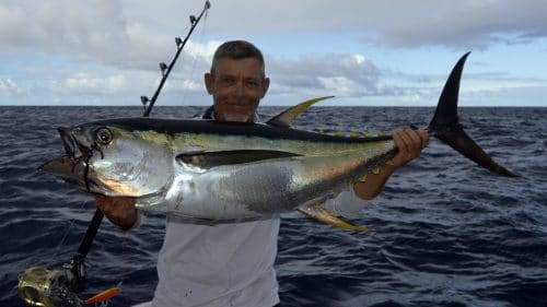Yellowfin tuna on trolling by Denis - www.rodfishingclub.com - Rodrigues - Mauritius - Indian Ocean