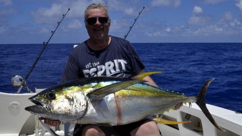 Thon jaune en peche a la traine par Patrick - www.rodfishingclub.com - Rodrigues - Maurice - Ocean Indien