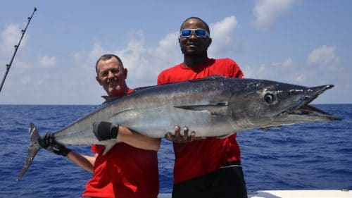 Wahoo 38kg en peche a la traine par Philippe - www.rodfishingclub.com - Rodrigues - Maurice - Océan Indien