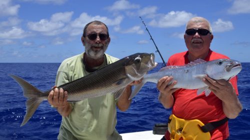 Double strike of jobfish on baiting - www.rodfishingclub.com - Rodrigues - Mauritius - Indian Ocean
