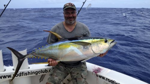 Nice yellowfin tuna on trolling by Adam - www.rodfishingclub.com - Rodrigues - Mauritius - Indian Ocean