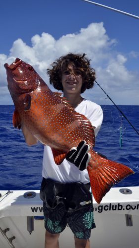 Red corail trout on jigging by Hugo - www.rodfishingclub.com - Rodrigues - Mauritius - Indian Ocean